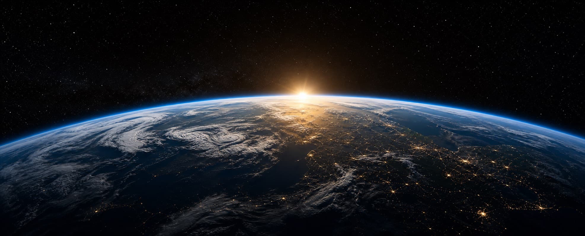 Earth's illuminated horizon viewed from space