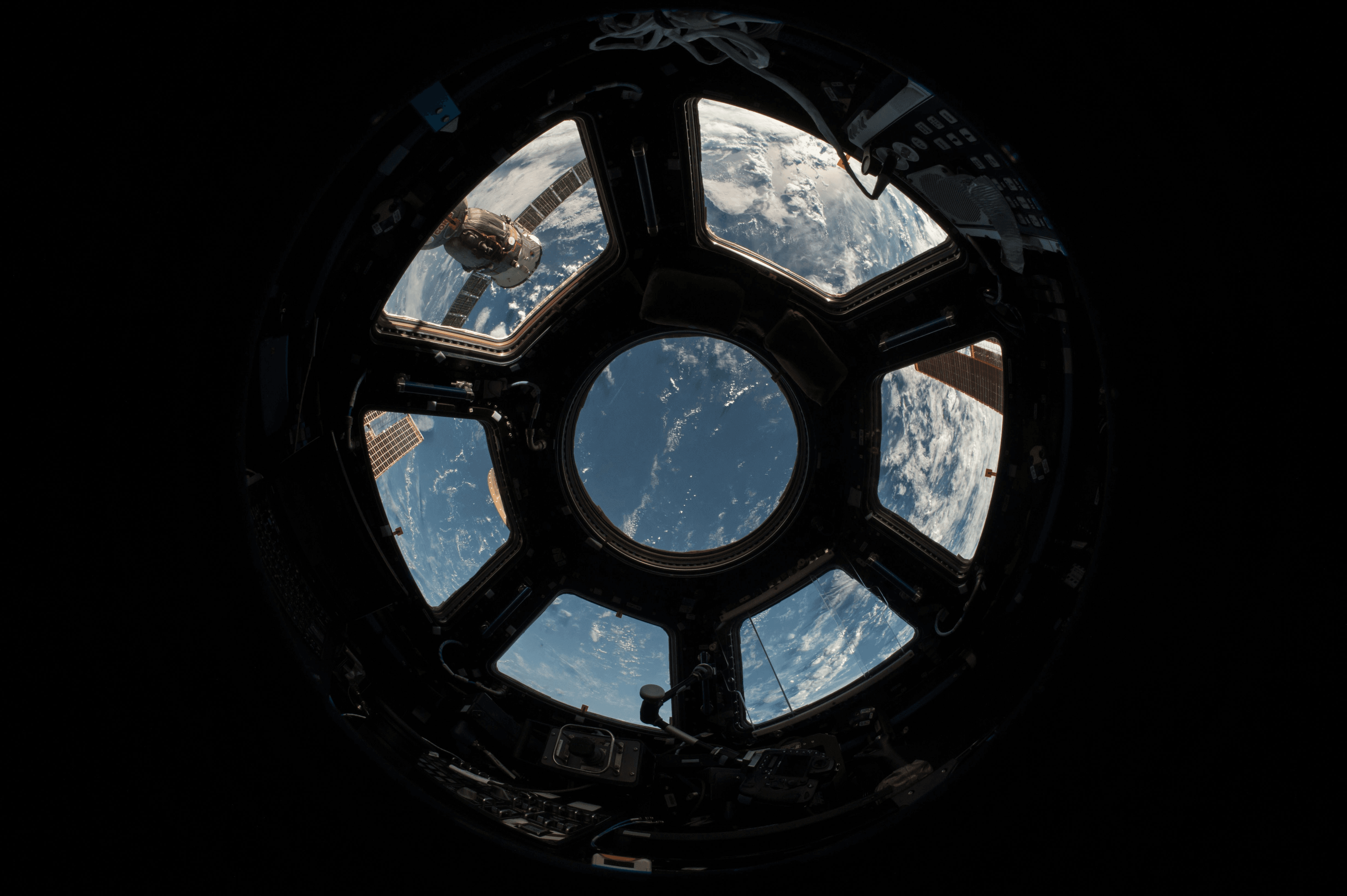 Earth seen through the International Space Station Cupola